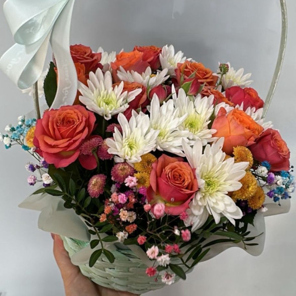 Композиция в корзине «Оранжевое настроение»  в Белогорске
