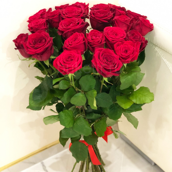 21 красная роза, лента в Белогорске