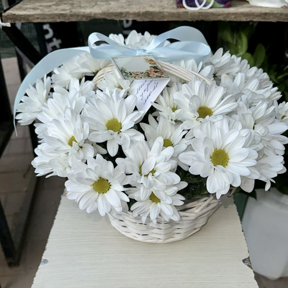 Композиция  «Хризантемы в корзине» в Белогорске