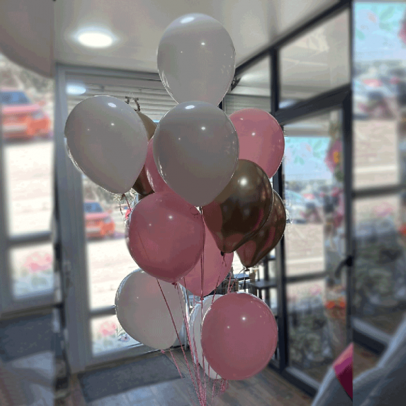 Фонтан из 15 гелиевых шариков микс в Белогорске